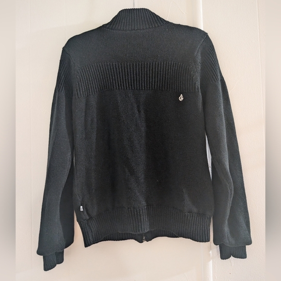 Volcom Vintage Black Knit Cardigan with Logo - Picture 8 of 9